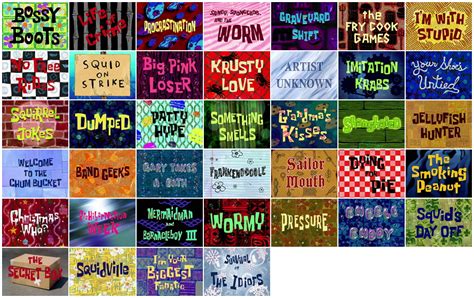 spongebobia tv show title cards